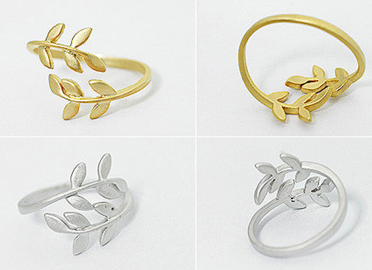Korean Style Cute Leaf Design Rings - May Your Fashion - 4