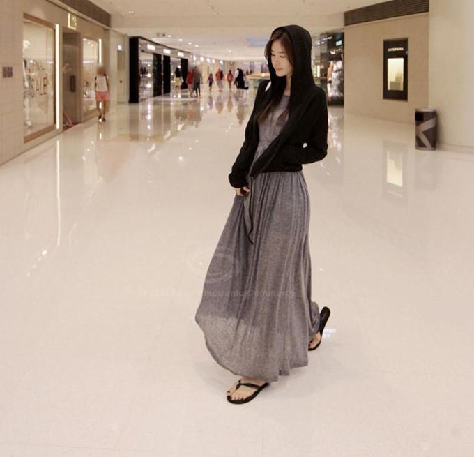 Bohemian Narrow Waist Long Sleeve Maxi Dress Long Dress - Meet Yours Fashion - 3