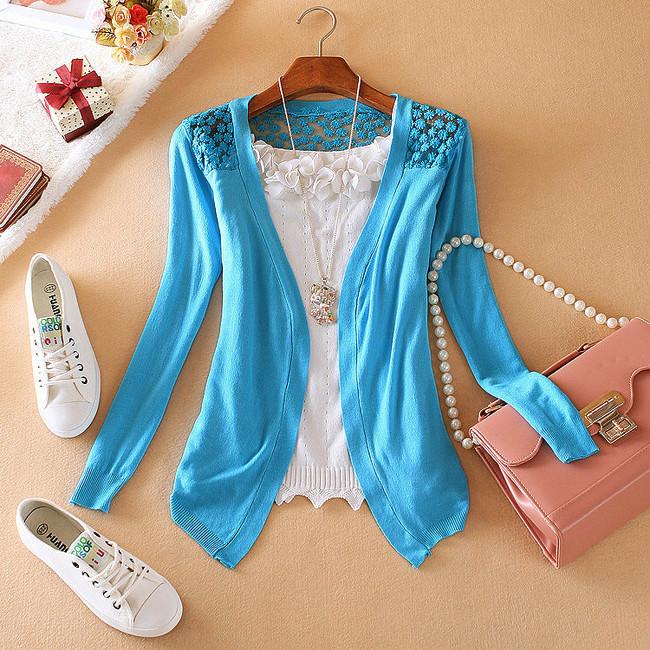 Candy Color Hollow Thin Knitting Blouse - Meet Yours Fashion - 3