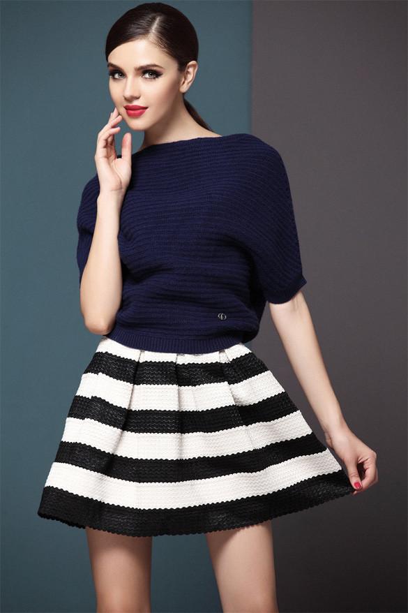 High Waist Stripe Mini Skirt - Meet Yours Fashion - 3