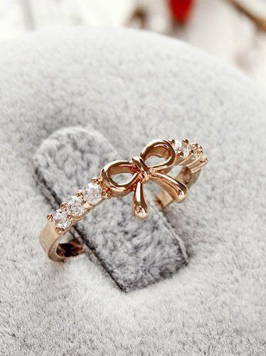 Korean Style Set Auger Bowknot Ring - MeetYoursFashion - 2