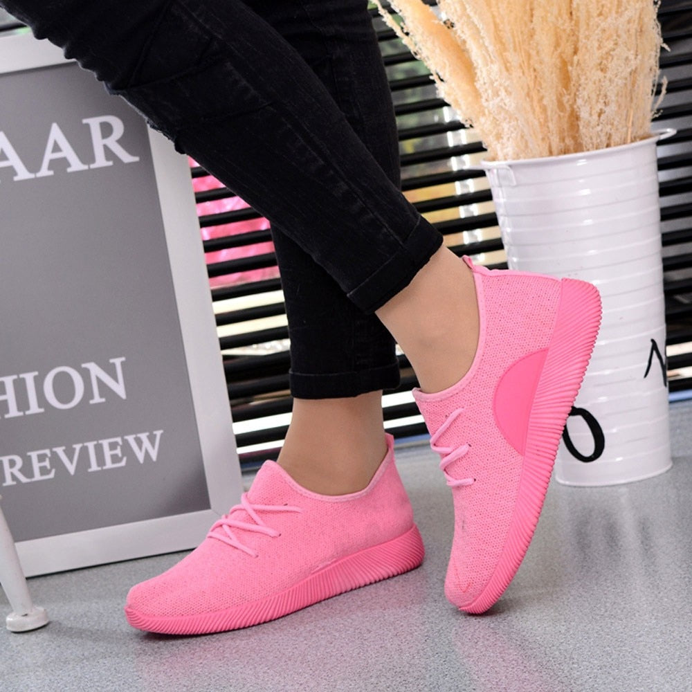 Candy Color Lace Up Platform Lightweight Sneakers