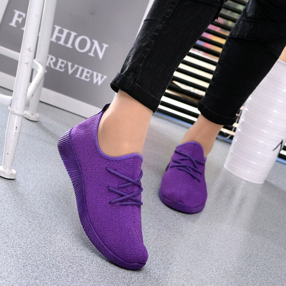 Candy Color Lace Up Platform Lightweight Sneakers